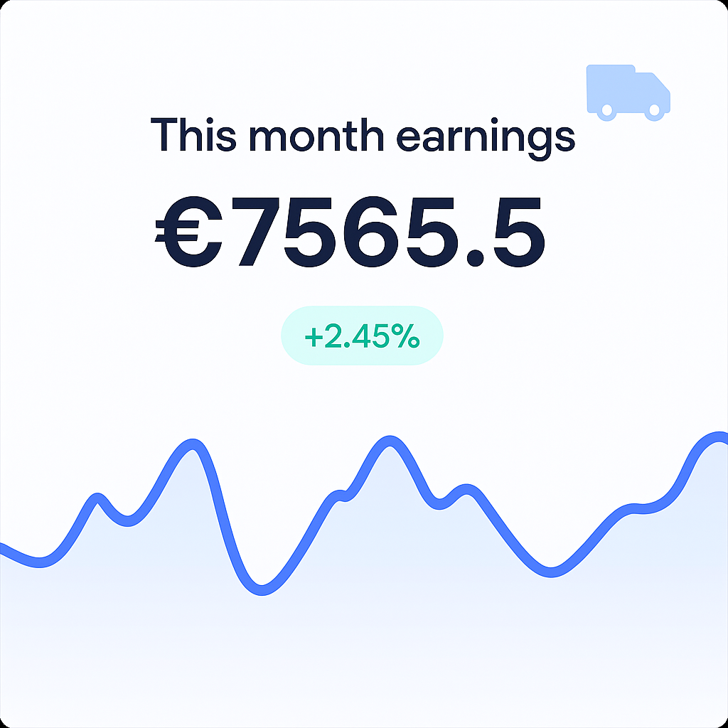Fleet management dashboard with truck utilization metrics